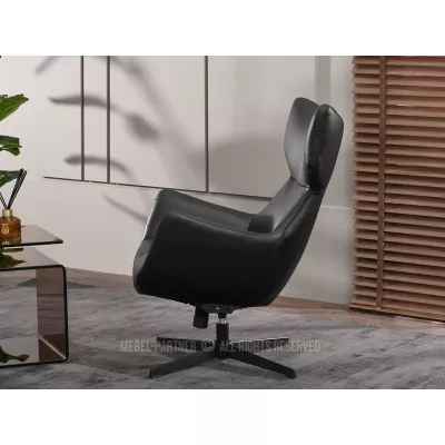 Otočné křeslo ZYREN - černá eko kůže