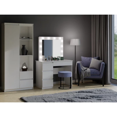 VÝPRODEJ - Toaletka TRISTON - bílá, levé provedení + zrcadlo a LED osvětlení ZDARMA