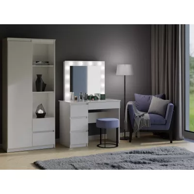 VÝPRODEJ - Toaletka TRISTON - bílá, levé provedení + zrcadlo a LED osvětlení ZDARMA