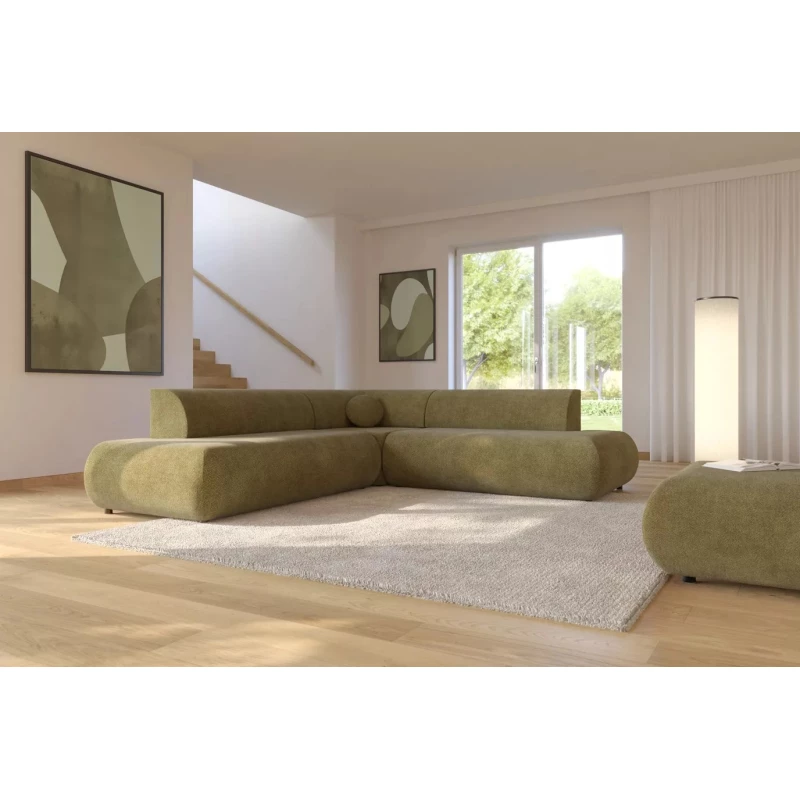 Rozkládací sedačka s úložným prostorem SURREY 2 - khaki, levý roh