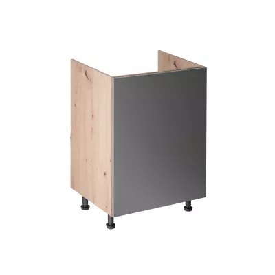 Jednodveřová dřezová skříňka VALEN - šířka 60 cm, dub artisan / šedá