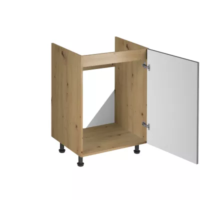 Jednodveřová dřezová skříňka VALEN - šířka 60 cm, dub artisan / šedá