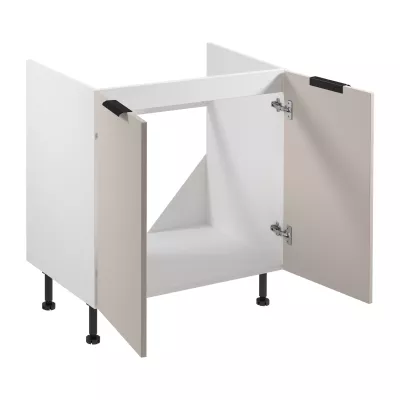Dolní dřezová skříňka SALERNO - šířka 80 cm, bílá / béžová
