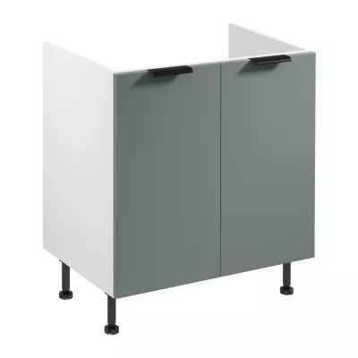 Dolní dřezová skříňka SALERNO - šířka 80 cm, bílá / zelená