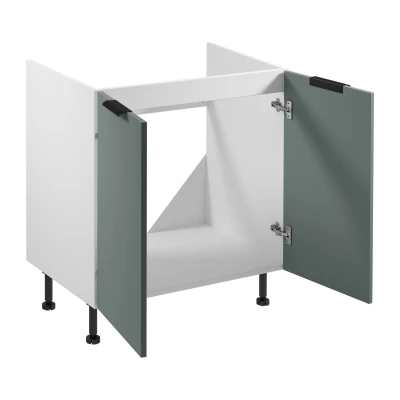 Dolní dřezová skříňka SALERNO - šířka 80 cm, bílá / zelená