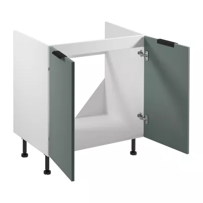 Dolní dřezová skříňka SALERNO - šířka 80 cm, bílá / zelená