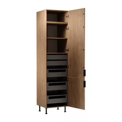 Potravinová skříň SALERNO - šířka 60 cm, dub