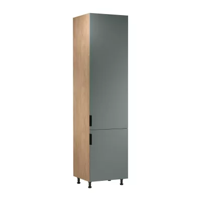 Vysoká kuchyňská skříň SALERNO - šířka 60 cm, dub / zelená