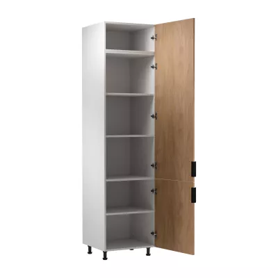 Vysoká kuchyňská skříň SALERNO - šířka 60 cm, bílá / dub