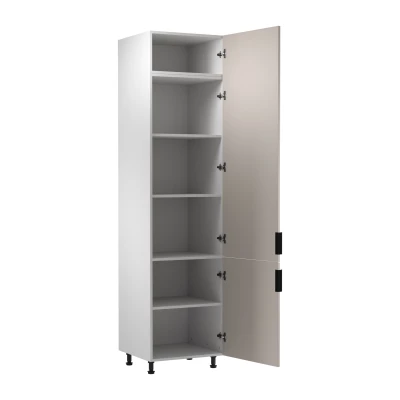 Vysoká kuchyňská skříň SALERNO - šířka 60 cm, bílá / béžová