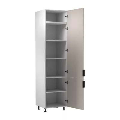 Vysoká kuchyňská skříň SALERNO - šířka 60 cm, bílá / béžová
