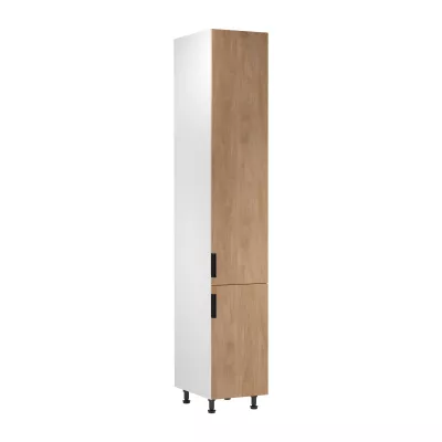 Vysoká kuchyňská skříň SALERNO - šířka 40 cm, bílá / dub