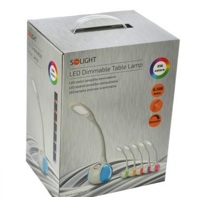 Solight LED stolní lampička stmívatelná, atmosférické podsvícení, bílá