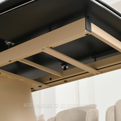 Designový rozkládací stůl 200(300)x98 PEREGRINE - béžový mramor / dub / béžový