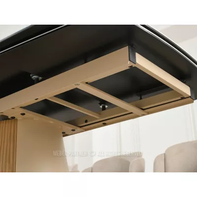 Designový rozkládací stůl 200(300)x98 PEREGRINE - béžový mramor / dub / béžový