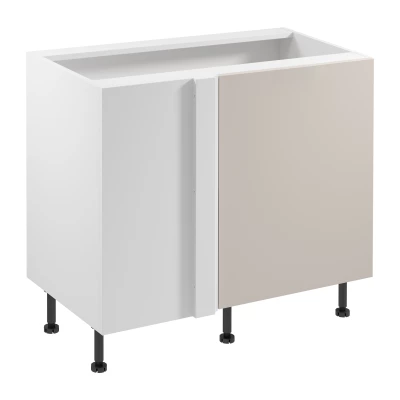 Prodloužená rohová skříňka SALERNO - šířka 100 cm, bílá / béžová