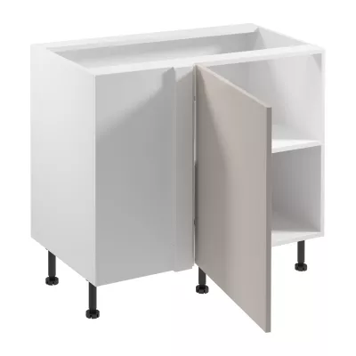 Prodloužená rohová skříňka SALERNO - šířka 100 cm, bílá / béžová