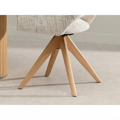 Otočná jídelní židle ACANTHA - béžová / dub
