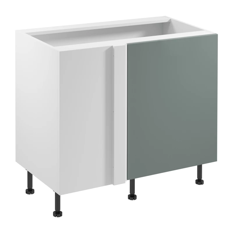 Prodloužená rohová skříňka SALERNO - šířka 100 cm, bílá / zelená