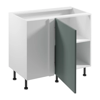 Prodloužená rohová skříňka SALERNO - šířka 100 cm, bílá / zelená
