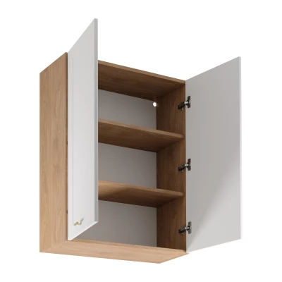 Vysoká horní kuchyňská skříňka SALERNO - šířka 80 cm, dub / bílá