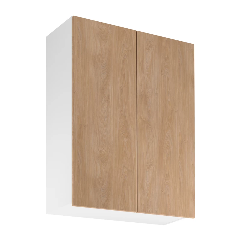 Vysoká horní kuchyňská skříňka SALERNO - šířka 80 cm, bílá / dub