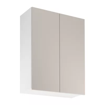 Vysoká horní kuchyňská skříňka SALERNO - šířka 80 cm, bílá / béžová
