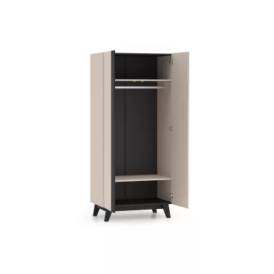 VÝPRODEJ - Šatní skříň 90 cm CHARLOTTE - kašmír / černá
