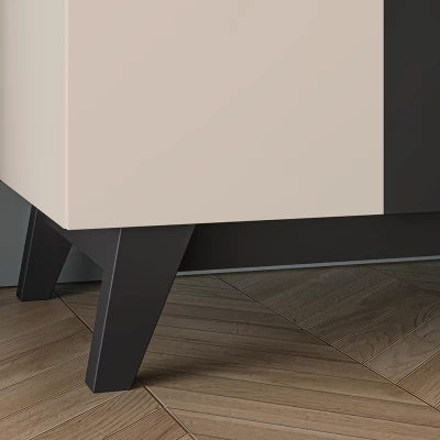 VÝPRODEJ - Šatní skříň 90 cm CHARLOTTE - kašmír / černá