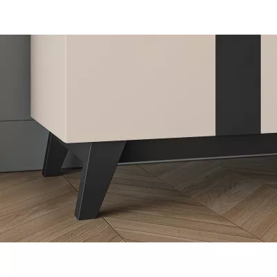 VÝPRODEJ - Šatní skříň 90 cm CHARLOTTE - kašmír / černá