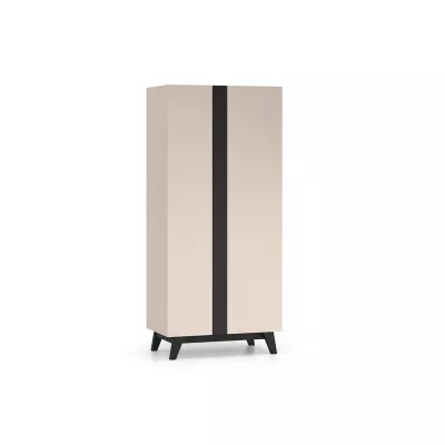 VÝPRODEJ - Šatní skříň 90 cm CHARLOTTE - kašmír / černá