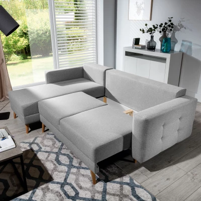 Rohová sedací souprava SASHA - světle šedá 3