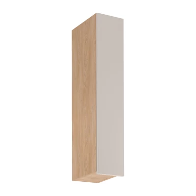 Vysoká horní kuchyňská skříňka SALERNO - šířka 20 cm, dub / béžová, pravé provedení