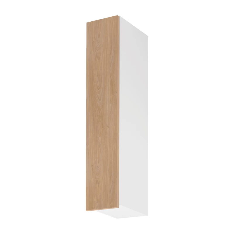 Vysoká horní kuchyňská skříňka SALERNO - šířka 20 cm, bílá / dub, levé provedení