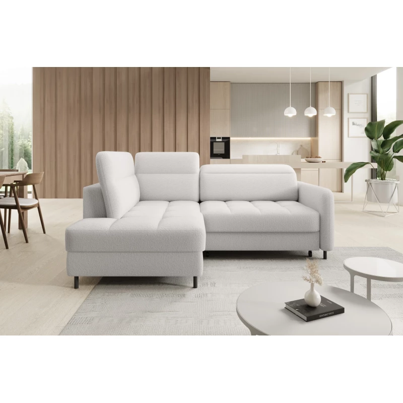 Malá rozkládací sedací souprava SOREN - bílá, levý roh