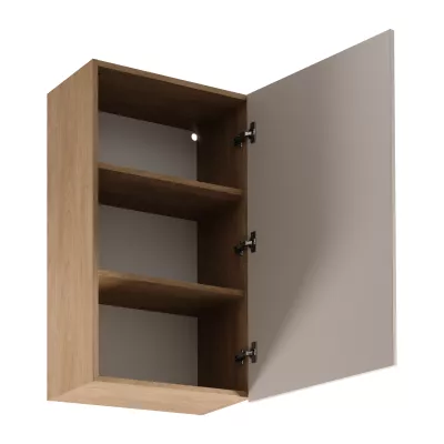 Vysoká horní kuchyňská skříňka SALERNO - šířka 60 cm, dub / béžová