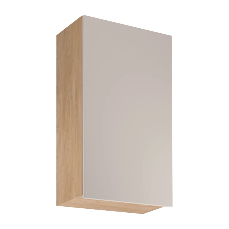 Vysoká horní kuchyňská skříňka SALERNO - šířka 60 cm, dub / béžová