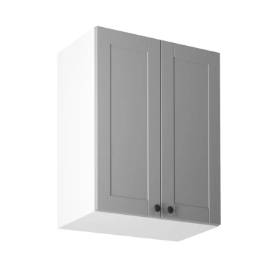 Horní dvoudveřová skříňka LUMEA - šířka 60 cm, šedá / bílá