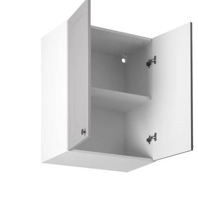 Horní dvoudveřová skříňka LUMEA - šířka 60 cm, šedá / bílá