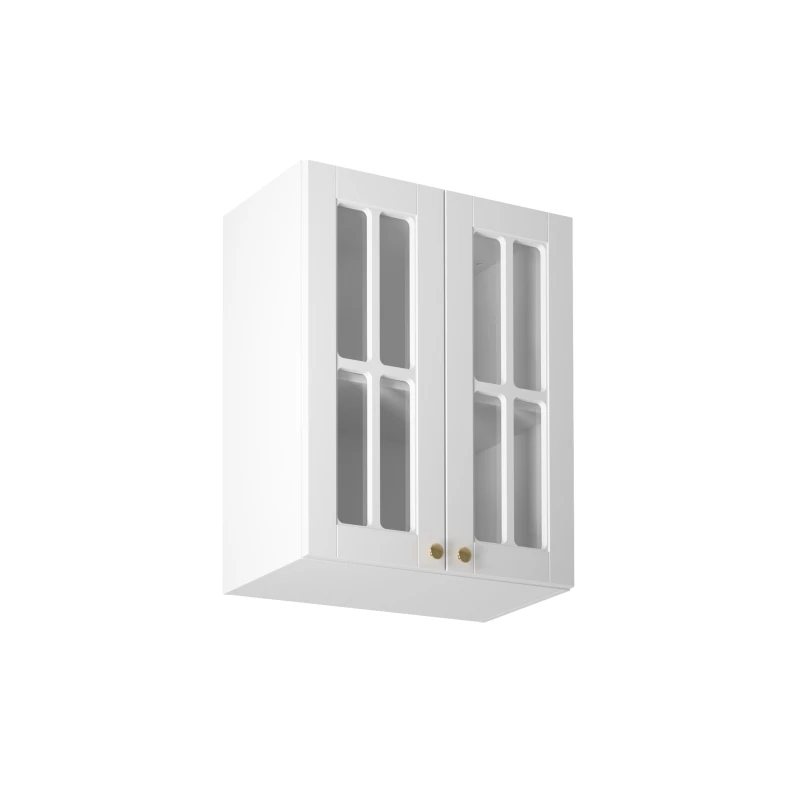 Horní prosklená skříňka LUMEA - šířka 60 cm, bílá