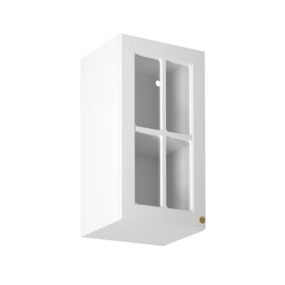 Horní prosklená skříňka LUMEA - šířka 40 cm, bílá