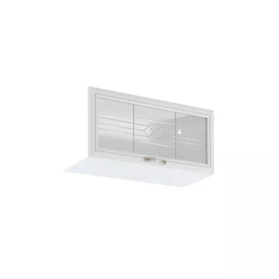 Horní prosklená skříňka s výklopnými dvířky SILVARA - šířka 80 cm, borovice andersen / bílá