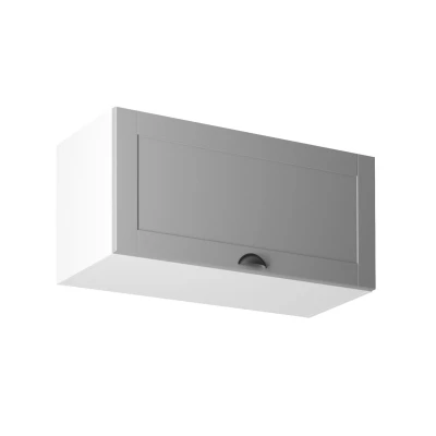 Horní skříňka s výklopnými dvířky LUMEA - šířka 80 cm, šedá / bílá