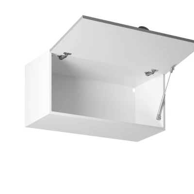 Horní skříňka s výklopnými dvířky LUMEA - šířka 80 cm, šedá / bílá