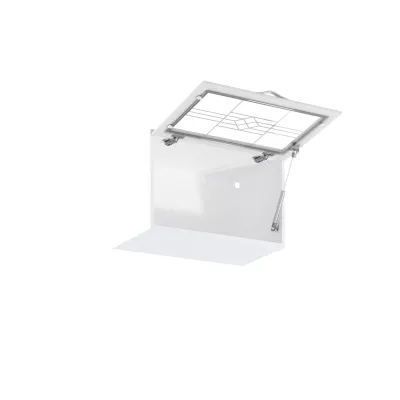 Horní prosklená skříňka s výklopnými dvířky SILVARA - šířka 60 cm, borovice andersen / bílá