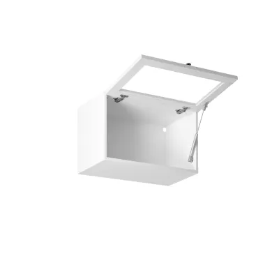 Horní prosklená skříňka s výklopnými dvířky LUMEA - šířka 60 cm, bílá