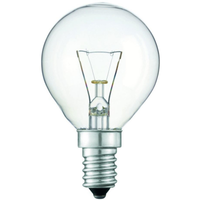 Klasická žárovka pro průmyslové použití, P45, 40W, 390lm, teplá bílá