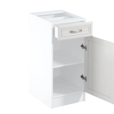 Dolní skříňka se šuplíkem SILVARA - šířka 40 cm, borovice andersen / bílá, pravé provedení