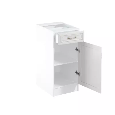 Dolní skříňka se šuplíkem SILVARA - šířka 40 cm, borovice andersen / bílá, pravé provedení