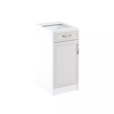 Dolní skříňka se šuplíkem SILVARA - šířka 40 cm, borovice andersen / bílá, levé provedení